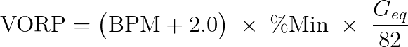 Formule de calcul du VORP (Value Over Replacement Player)
