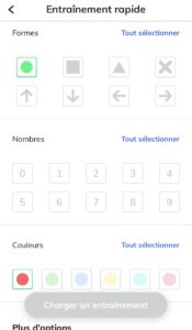 interface de l'application gestion des stimuli