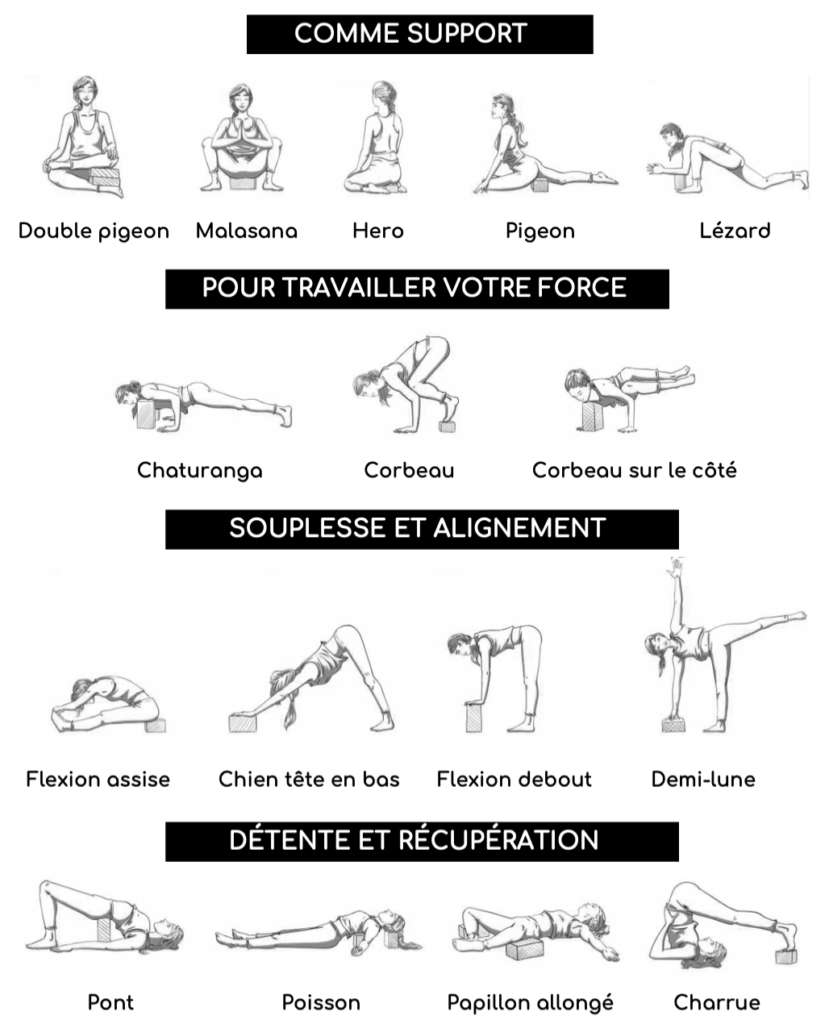 Exercices brique de yoga