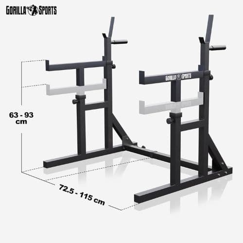 Squat Rack Hauteur et Largeur Réglable – Gorilla Sports