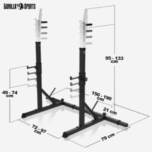 Squat Rack Multifonction en acier - Gorilla Sports